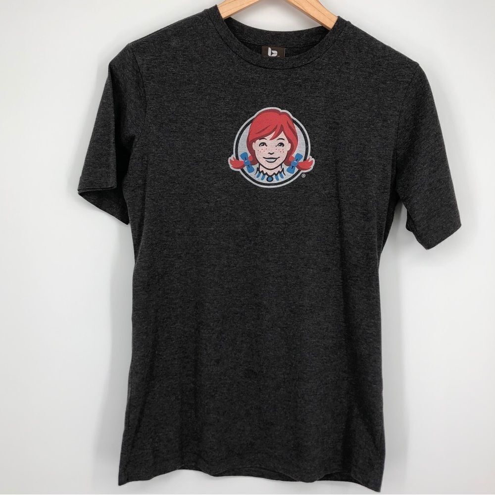 Wendy’s Crew Member Tee Womens Small Gray Graphic Wendy Baconator